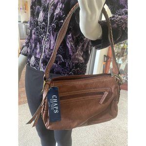 Chaps Constance Top Zip Cuoio Shoulder Bag NWT